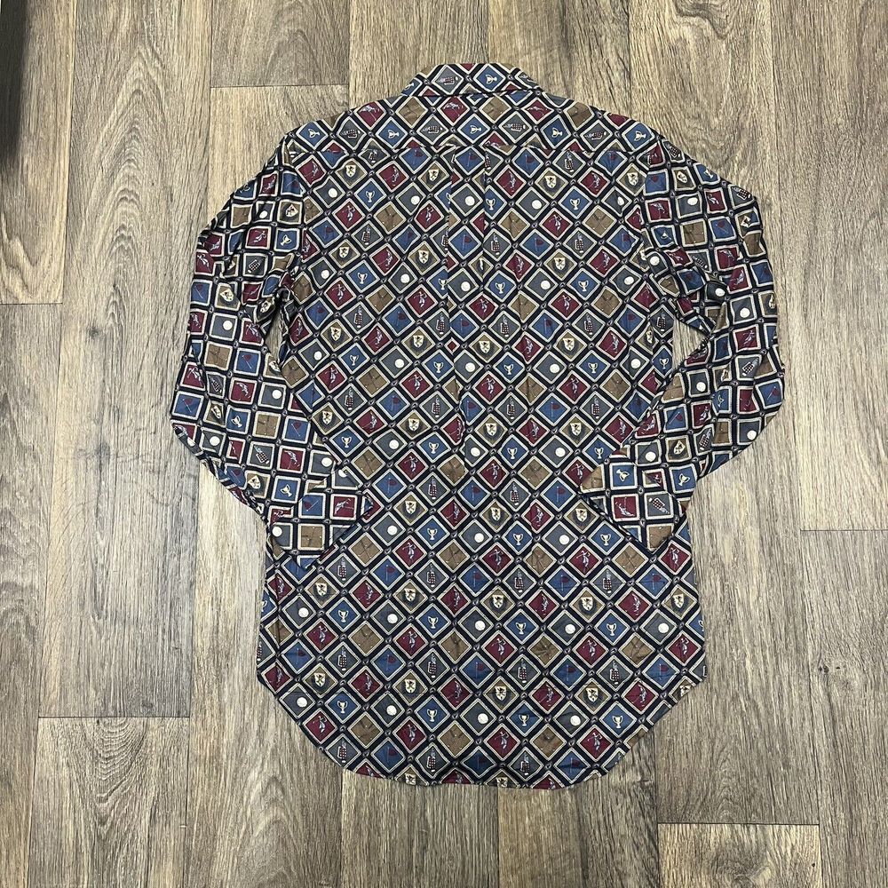 Vintage 50s 60s Ripley Dallas Golf Print Button Up Shirt Men's S/M Multicolor - Picture 7 of 10
